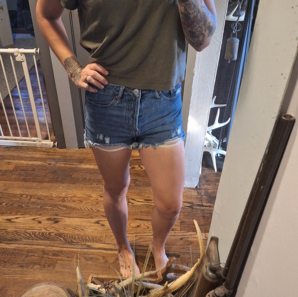 SONG High Rise Mom Shorts size 1/25 - Picture 2 of 8